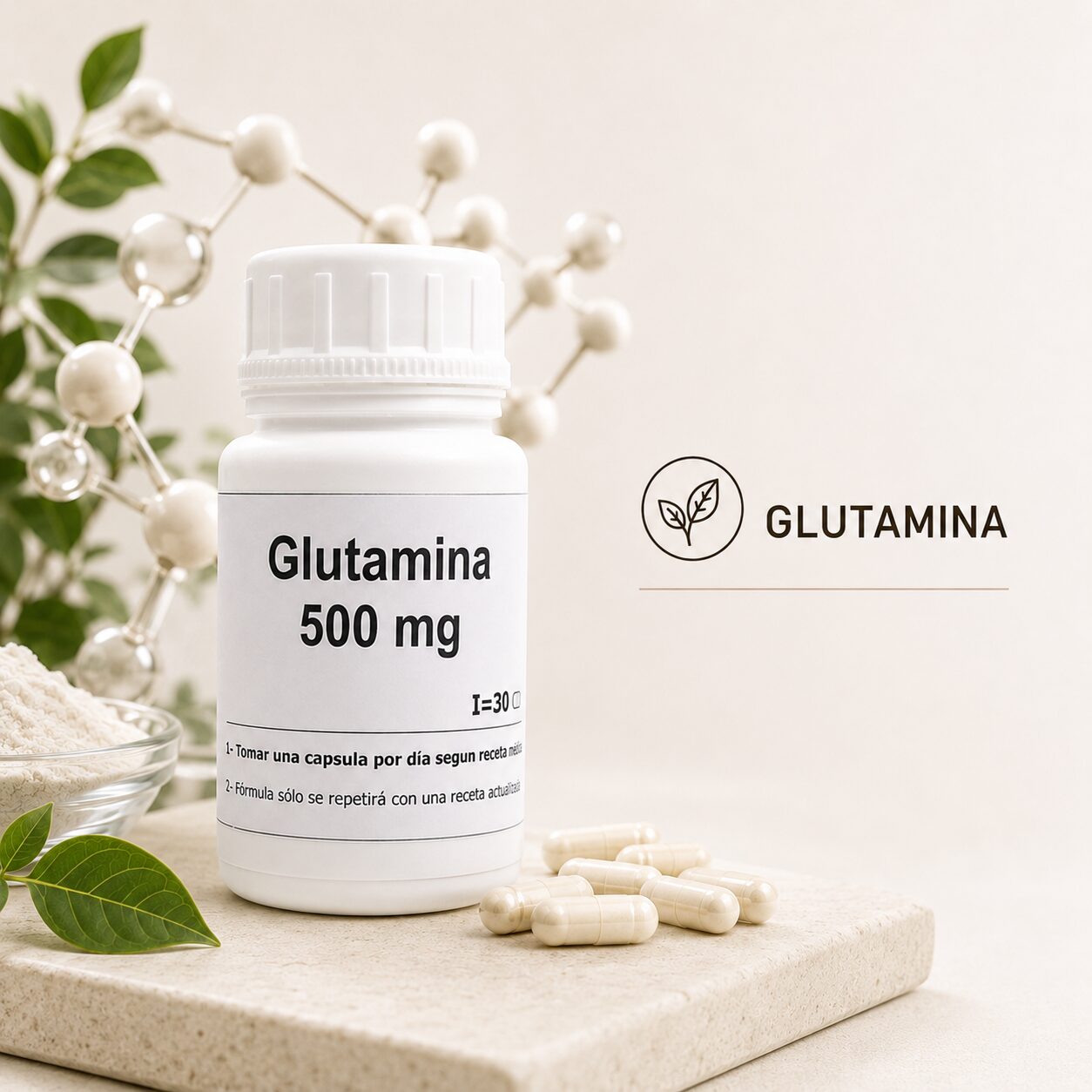 L - Glutamina x 500 mg x 30 capsulas - imagen 2