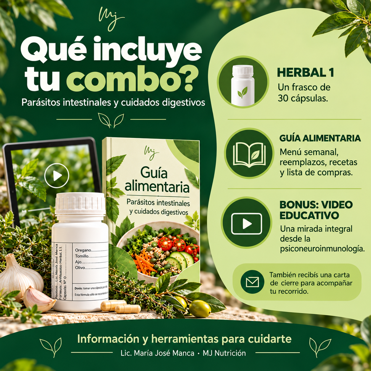COMBO PARASITOSIS:  Plan alimentario + suplemento. BONUS: video informativo. - imagen 2