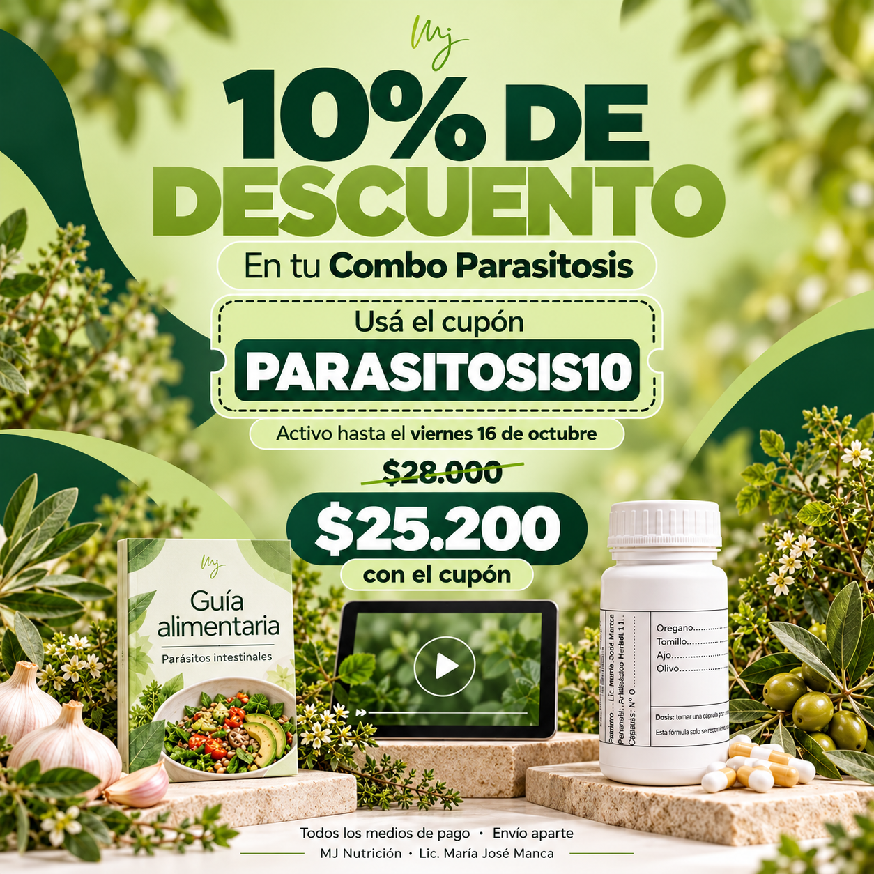 COMBO PARASITOSIS:  Plan alimentario + suplemento. BONUS: video informativo. - imagen 3