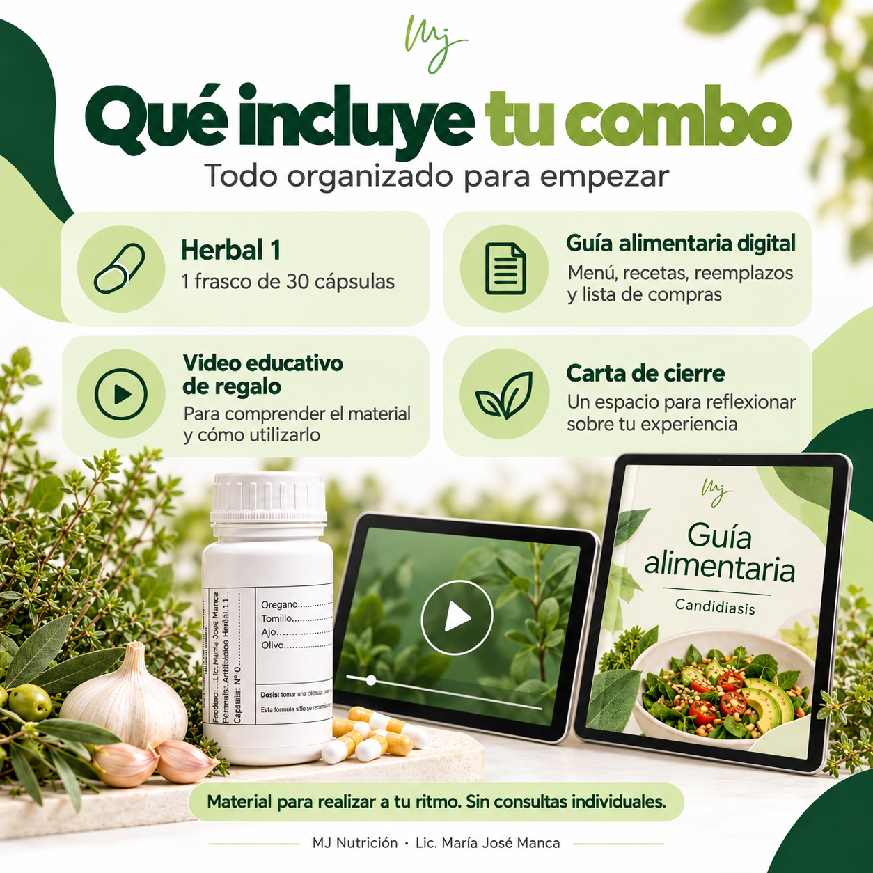 COMBO CANDIDA: Plan alimentario + suplemento. BONUS: video informativo - imagen 3
