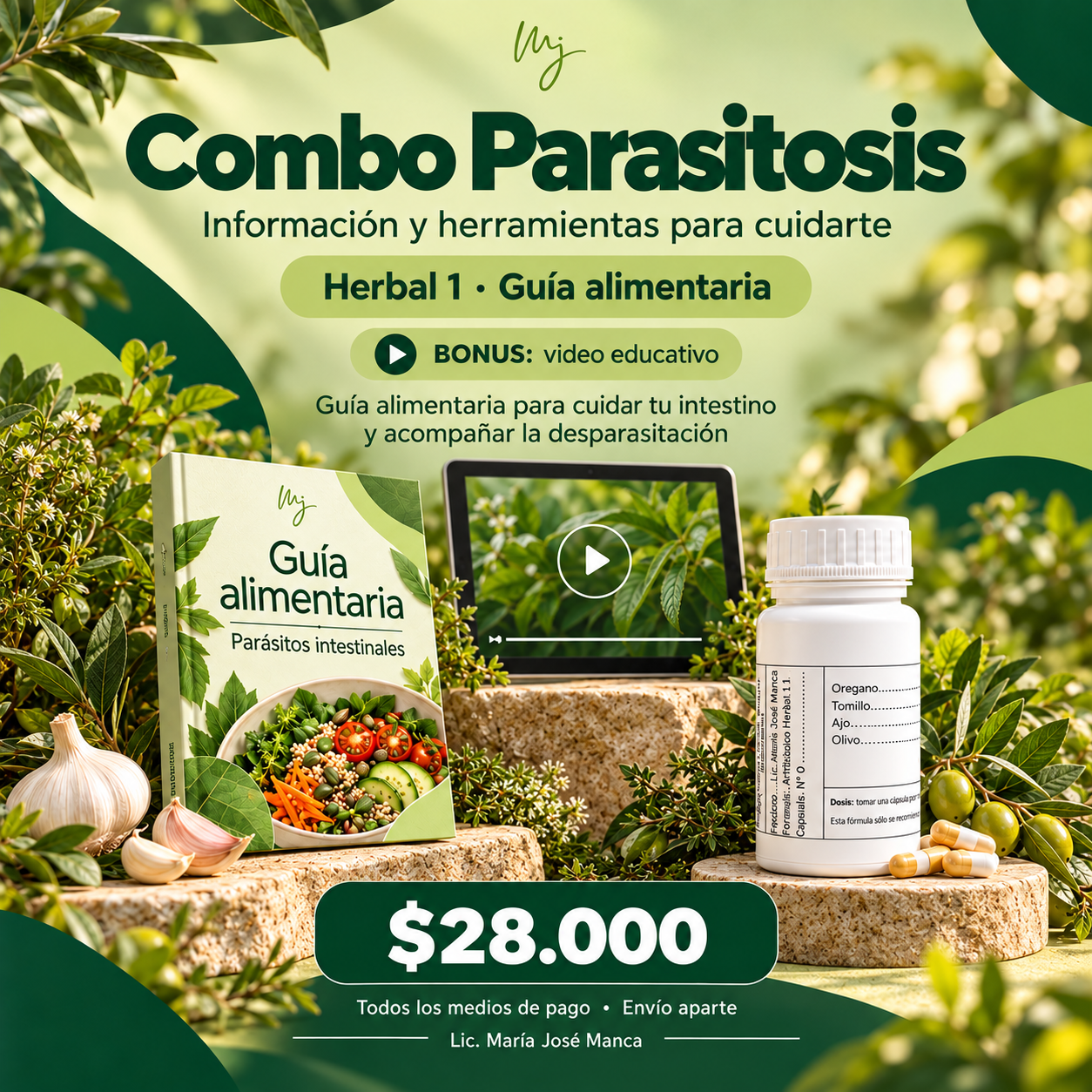 COMBO PARASITOSIS:  Plan alimentario + suplemento. BONUS: video informativo. - imagen 1